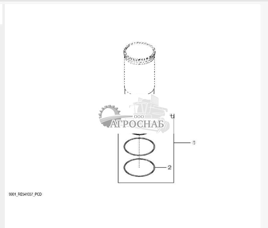 9901 Комплект уплотнительных колец, гильза цилиндра 
